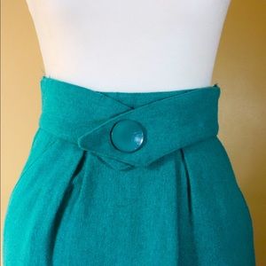 Vintage 80s teal skirt